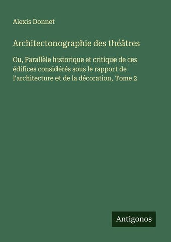 Architectonographie des théâtres