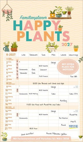 Familienplaner Happy Plants 2027