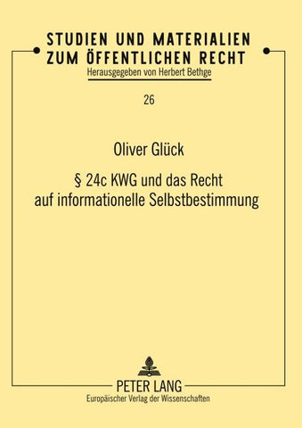 § 24c KWG und das Recht auf informationelle Selbstbestimmung