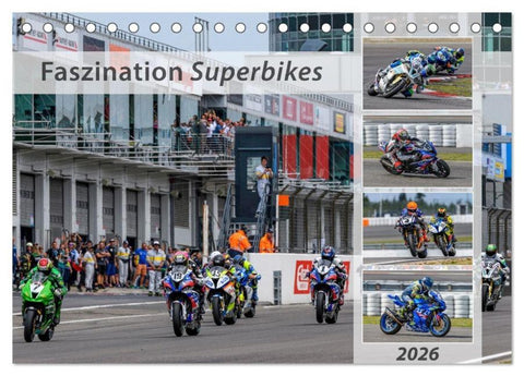 Faszination Superbikes (Tischkalender 2026 DIN A5 quer), CALVENDO Monatskalender