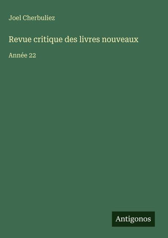 Revue critique des livres nouveaux
