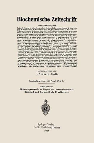 Fütterungsversuch an Ziegen mit Ammoniumacetat, Harnstoff und Hornmehl als Eiweißersatz