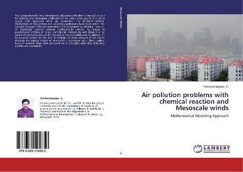 Air pollution problems with chemical reaction and Mesoscale winds
