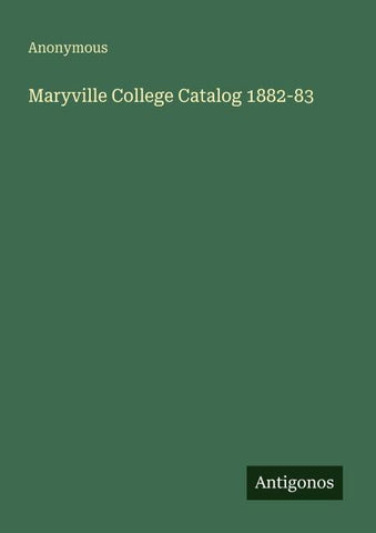 Maryville College Catalog 1882-83
