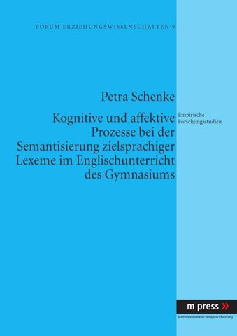 Kognitive und affektive Prozesse bei der Semantisierung zielsprachiger Lexeme im Englischunterricht des Gymnasiums