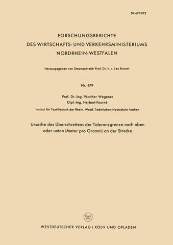 Ursache des Überschreitens der Toleranzgrenze nach oben oder unten (Meter pro Gramm) an der Strecke