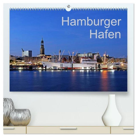 Hamburger Hafen (hochwertiger Premium Wandkalender 2026 DIN A2 quer), Kunstdruck in Hochglanz