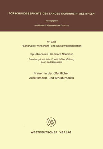 Frauen in der öffentlichen Arbeitsmarkt- und Strukturpolitik