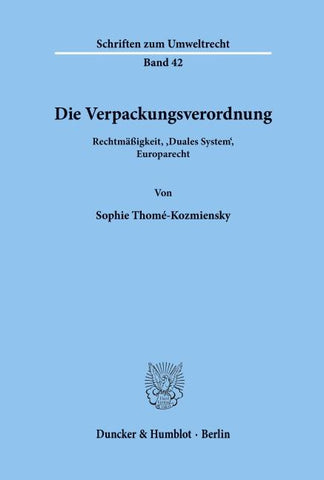 Die Verpackungsverordnung.