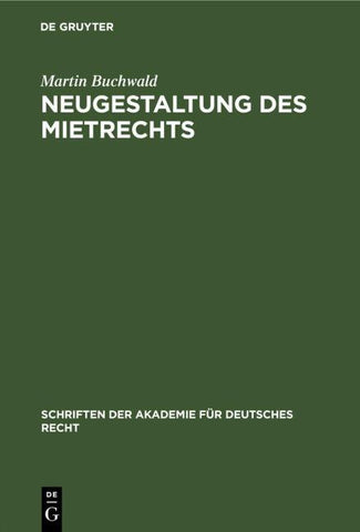 Neugestaltung des Mietrechts