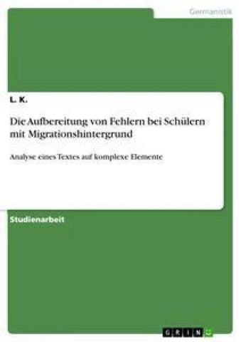 Die Aufbereitung von Fehlern bei Schülern mit Migrationshintergrund
