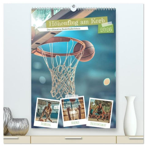 Höhenflug am Korb (hochwertiger Premium Wandkalender 2026 DIN A2 hoch), Kunstdruck in Hochglanz