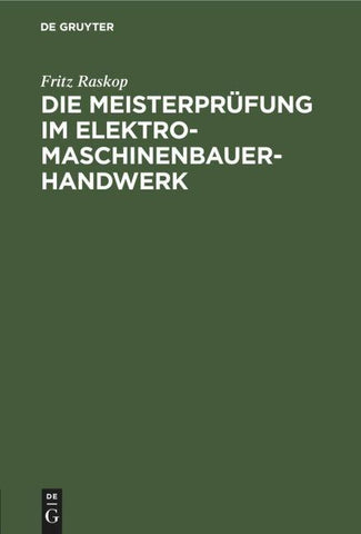 Die Meisterprüfung im Elektro-Maschinenbauer-Handwerk