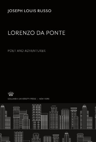 Lorenzo Da Ponte Poet and Adventurer