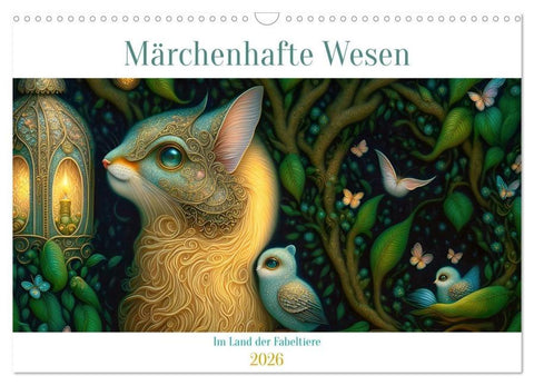Märchenhafte Wesen - Im Land der Fabeltiere (Wandkalender 2026 DIN A3 quer), CALVENDO Monatskalender