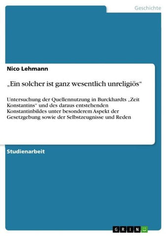 "Ein solcher ist ganz wesentlich unreligiös"