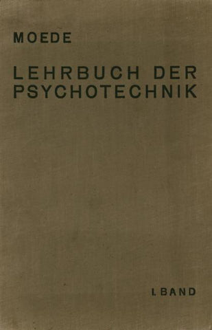 Lehrbuch der Psychotechnik