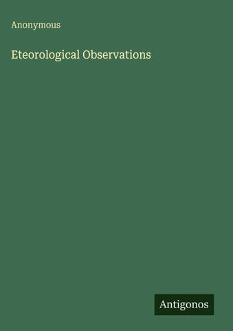 Eteorological Observations