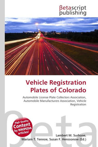 Vehicle Registration Plates of Colorado