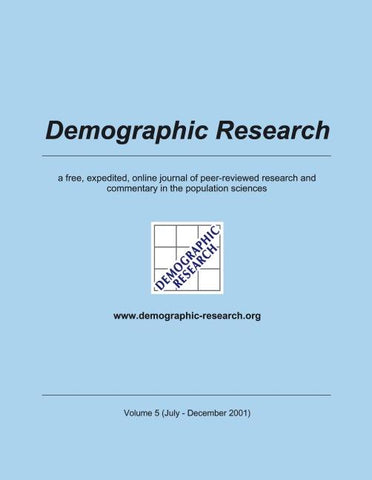 Demographic Research, Volume 5