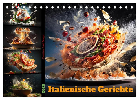 Italienische Gerichte (Tischkalender 2026 DIN A5 quer), CALVENDO Monatskalender