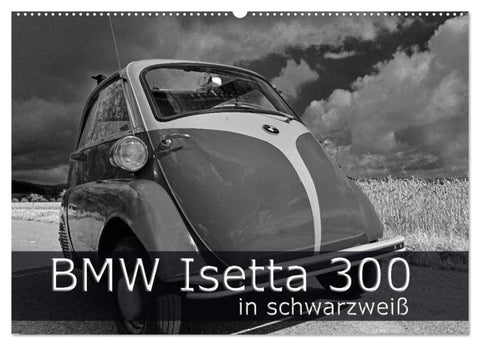 BMW Isetta 300 in schwarzweiß (Wandkalender 2026 DIN A2 quer), CALVENDO Monatskalender