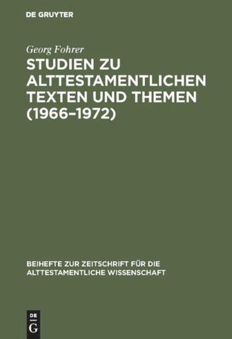 Studien zu alttestamentlichen Texten und Themen (1966–1972)