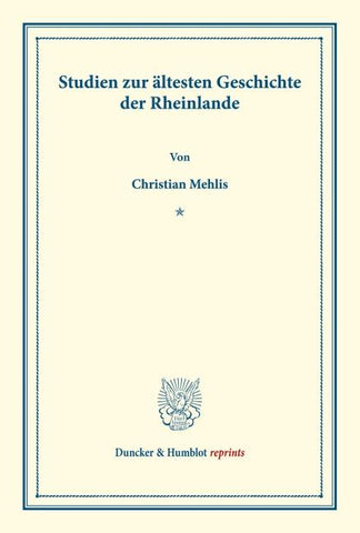 Studien zur ältesten Geschichte der Rheinlande.