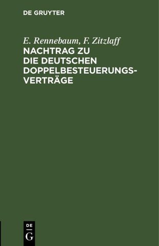 Nachtrag zu Die deutschen Doppelbesteuerungsverträge