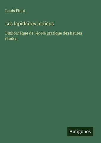 Les lapidaires indiens
