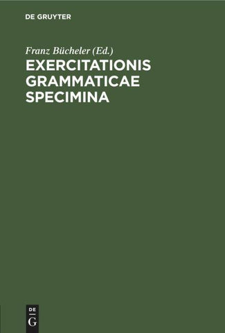 Exercitationis Grammaticae Specimina
