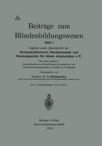 Beiträge zum Blindenbildungswesen