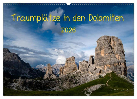 Traumplätze in den Dolomiten (Wandkalender 2026 DIN A2 quer), CALVENDO Monatskalender