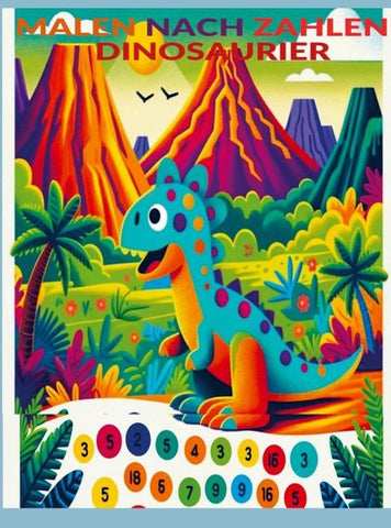 Malen nach Zahlen - Dinosaurier