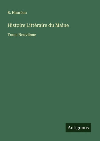 Histoire Littéraire du Maine