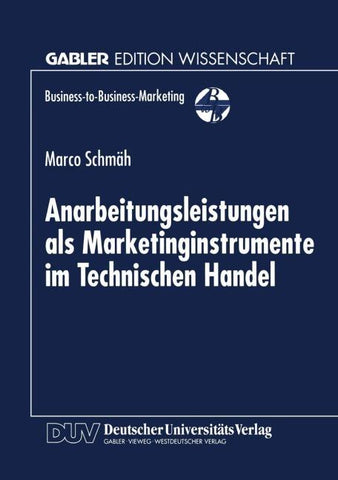 Anarbeitungsleistungen als Marketinginstrumente im Technischen Handel