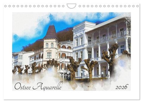Ostsee Aquarelle (Wandkalender 2026 DIN A4 quer), CALVENDO Monatskalender