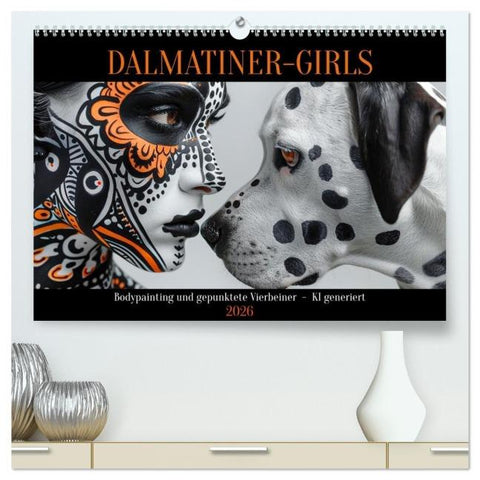 Dalmatinergirls (hochwertiger Premium Wandkalender 2026 DIN A2 quer), Kunstdruck in Hochglanz