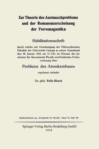 Zur Theorie des Austauschproblems und der Remanenzerscheinung der Ferromagnetika