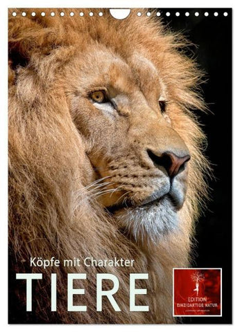 Tiere - Köpfe mit Charakter (Wandkalender 2026 DIN A4 hoch), CALVENDO Monatskalender
