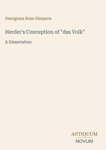 Herder's Conception of "das Volk"