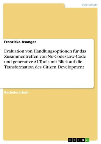 Evaluation von Handlungsoptionen für das Zusammentreffen von No-Code/Low-Code und generative AI-Tools mit Blick auf die Transformation des Citizen Development