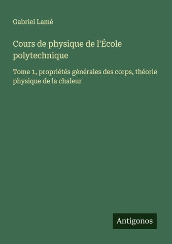 Cours de physique de l'École polytechnique