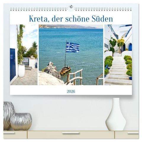 Kreta, der schöne Süden (hochwertiger Premium Wandkalender 2026 DIN A2 quer), Kunstdruck in Hochglanz