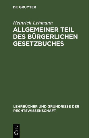 Allgemeiner Teil des Bürgerlichen Gesetzbuches