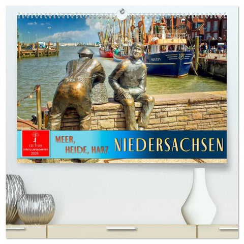 Niedersachsen - Meer, Heide, Harz (hochwertiger Premium Wandkalender 2026 DIN A2 quer), Kunstdruck in Hochglanz