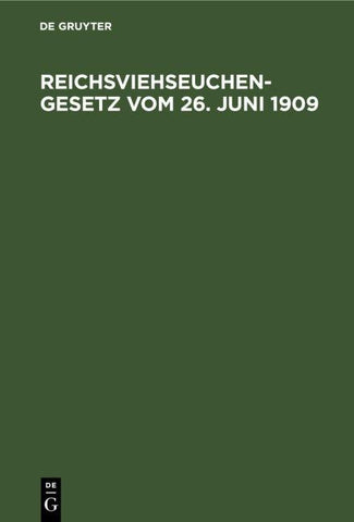 Reichsviehseuchengesetz vom 26. Juni 1909