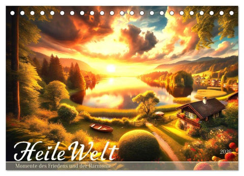 Heile Welt - Momente des Friedens und der Harmonie (Tischkalender 2026 DIN A5 quer), CALVENDO Monatskalender