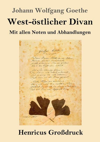 West-östlicher Divan (Großdruck)