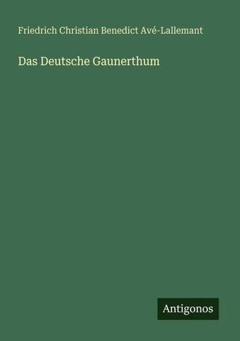 Das Deutsche Gaunerthum